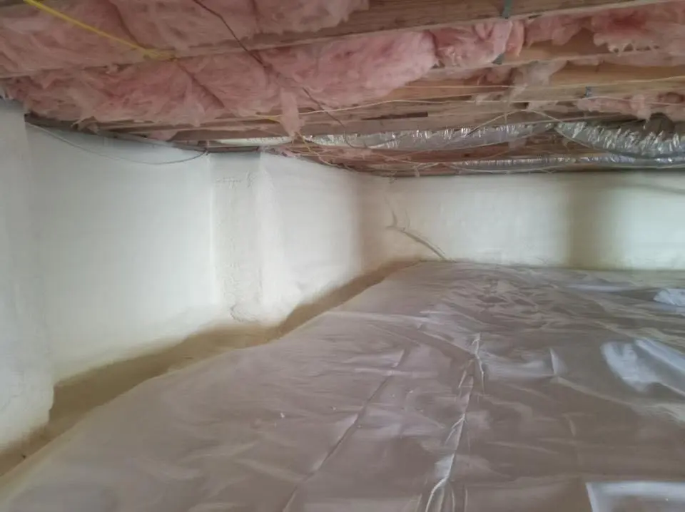 Crawl space encapsulation with closed-cell spray foam for Attic Insulation in Paxton
